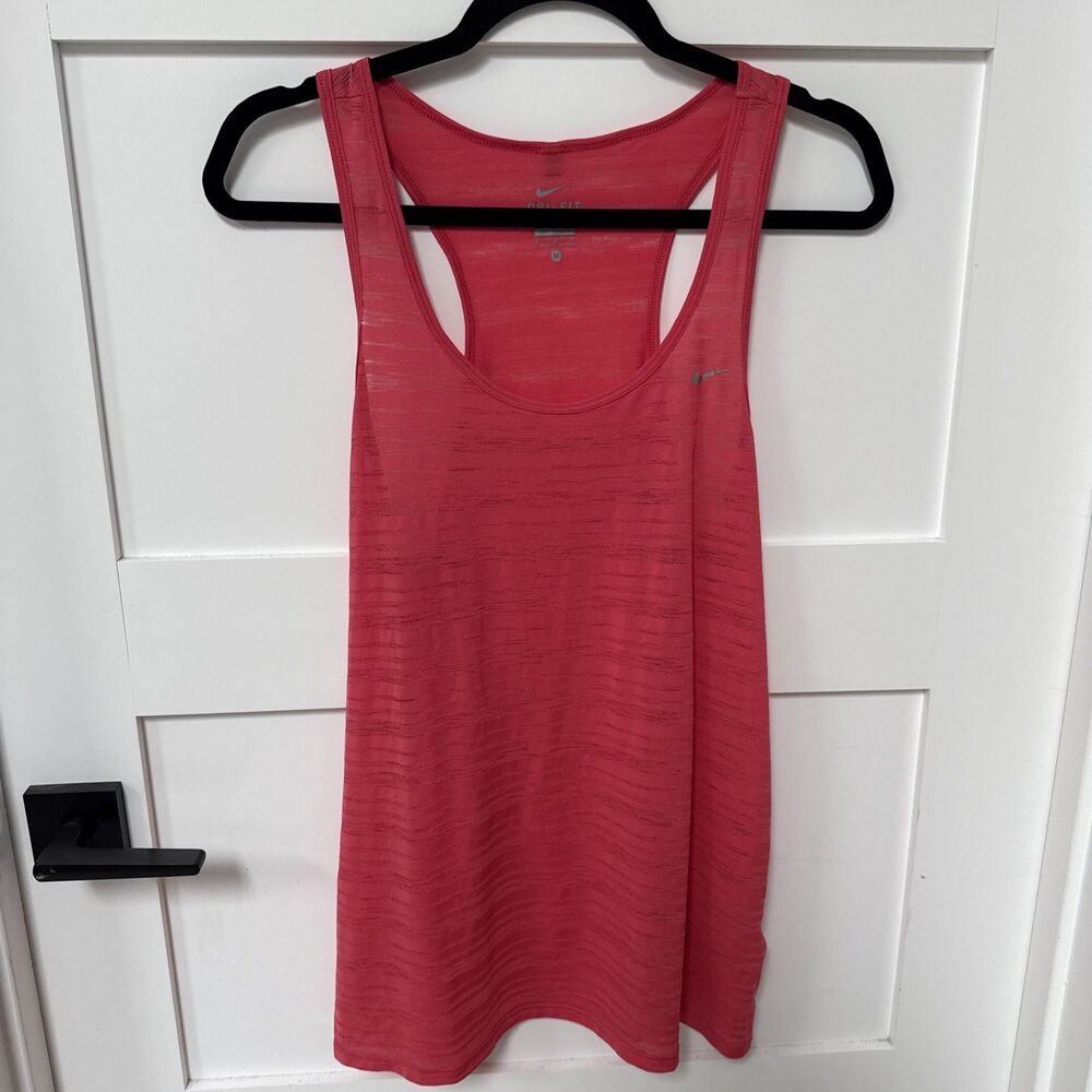 Nike Dri-fit Tank Size Medium Pink burnout top super cute - Picture 2 of 7